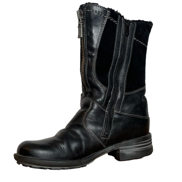 Josef Seibel Leather Zip Up Lined Winter Boots Size 37 / 7 - Picture 1 of 13